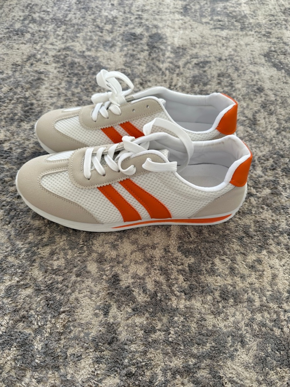 Women’s Retro Runner Sneakers in White and Orange